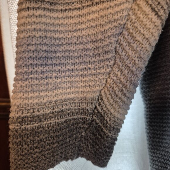 J.Jill Knit Hoodie Sweater Blue Gray Colorblock Striped Pullover Womens PXL - Picture 3 of 5